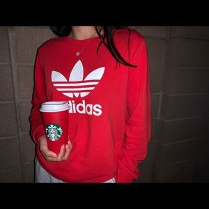 Adidas red sweatshirt